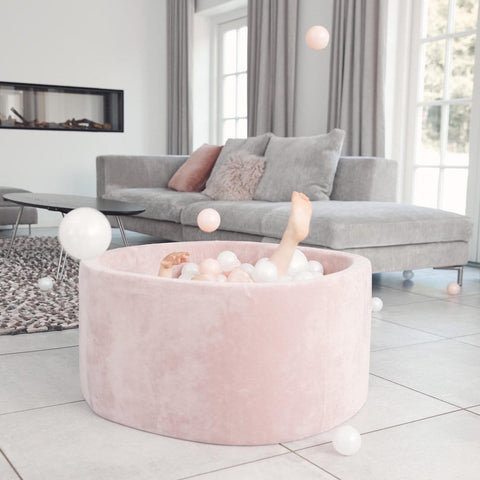 Round Ball Pit Velvet - Baby Pink / 100x30cm