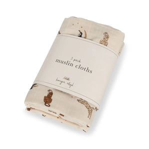 3 Pack Muslin Cloth Gots - Roar