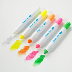 5 Soft Wax Crayons Washable (Neon) - Bimbo Concept
