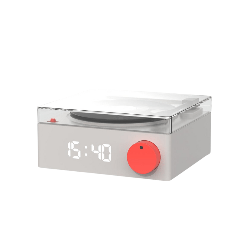 Bluetooth Grey Record Music Player and clock