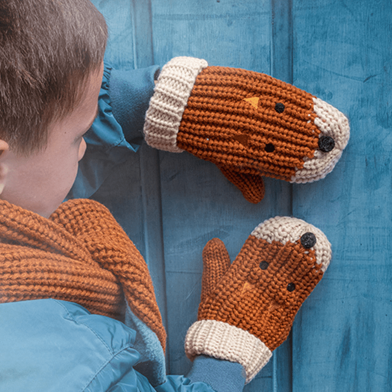 Felix Fox Knitted Mittens