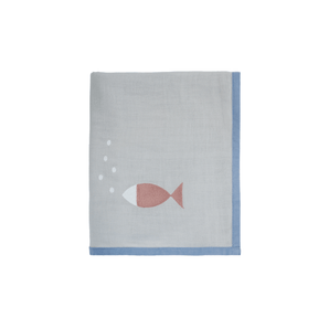 Fish Dance Organic Double Muslin Blanket