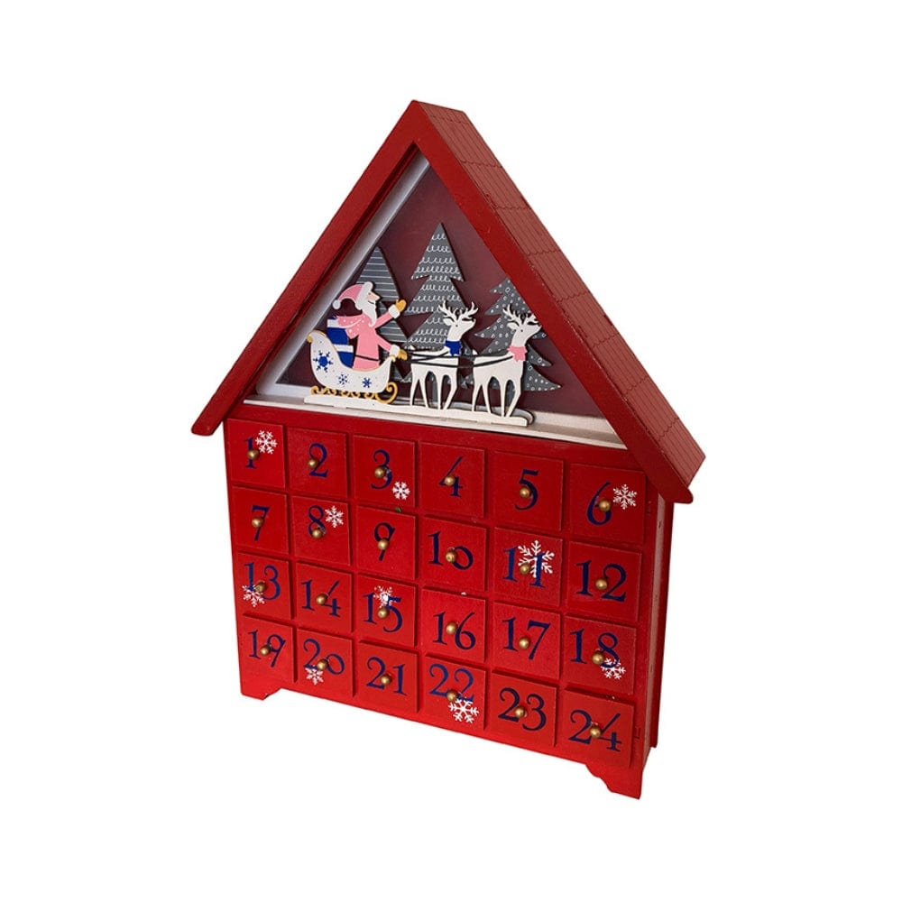 Wooden Box Advent Calendar with Ornament And Candies