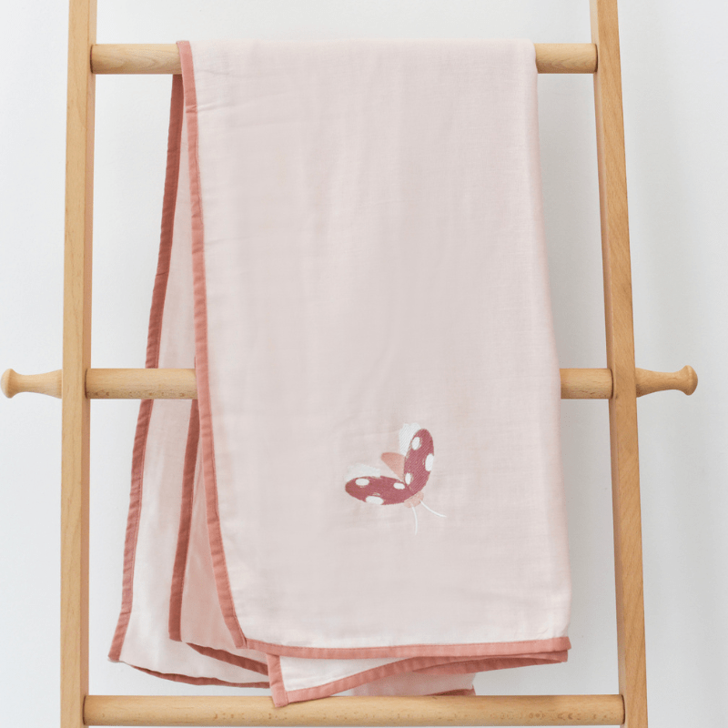 Pink Blossom Organic Double Muslin Blanket