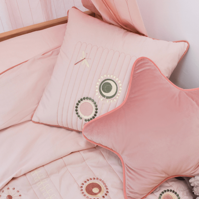 Pink Blossom Organic Cotton Cushion Cover