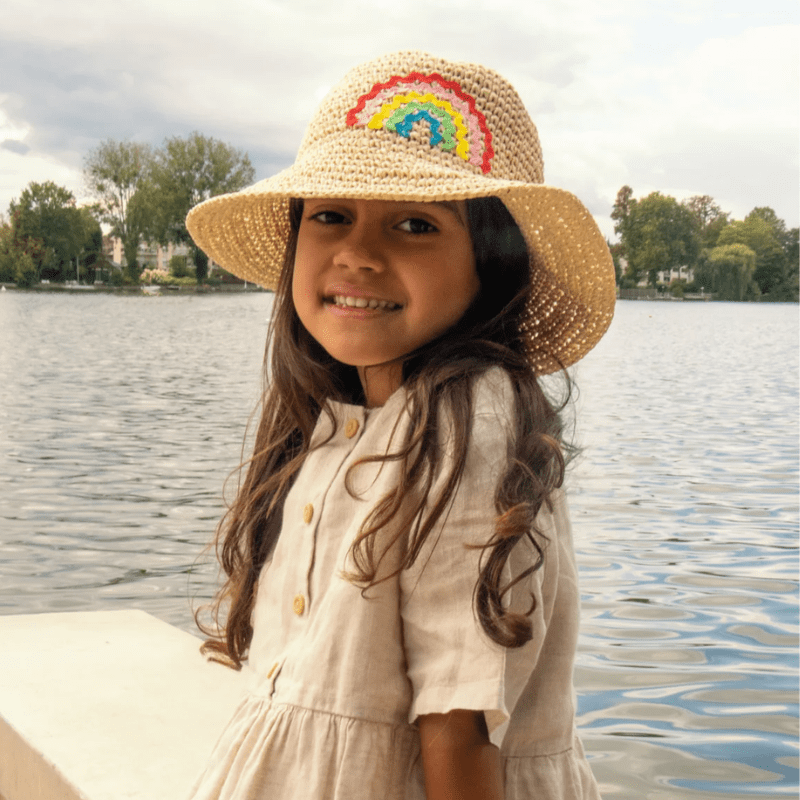 Ric Rac Rainbow Straw Bucket Hat