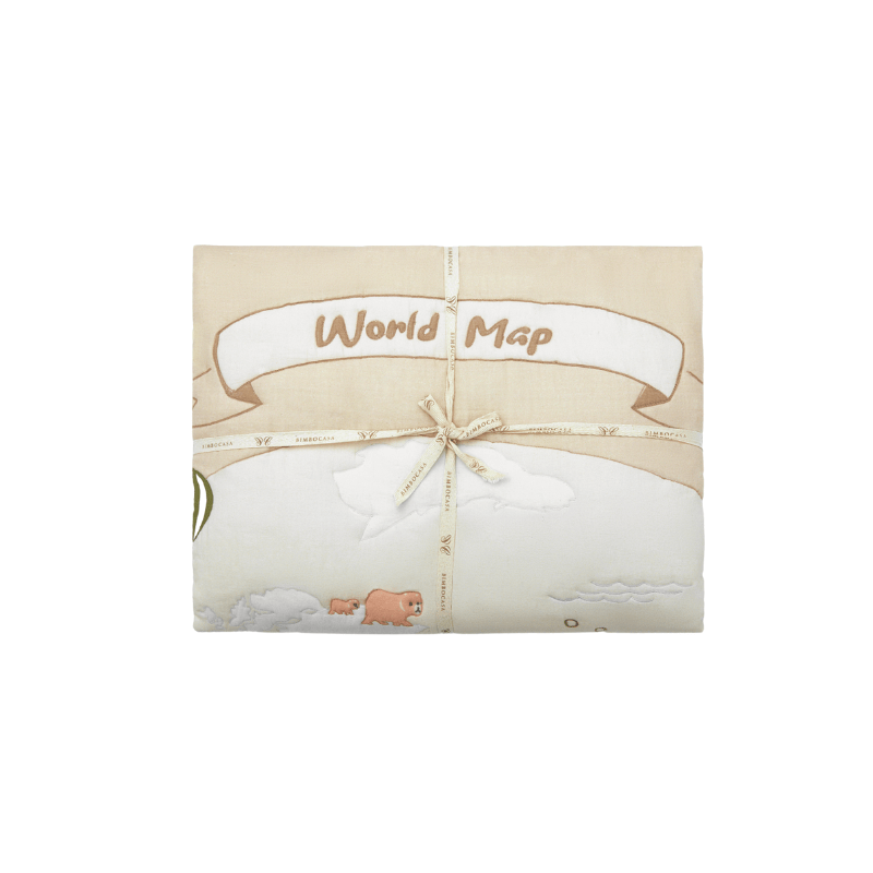 World Map - Cotton Quilted Duvet Cover and Pillowcase