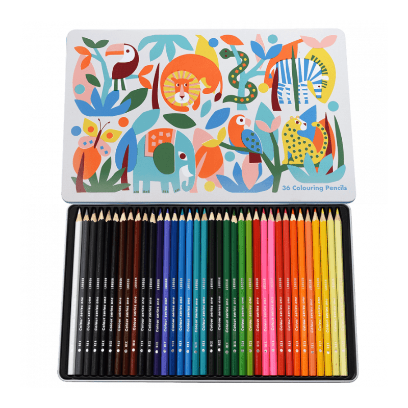 Wild Wonders 36 Colouring Pencils In A Tin