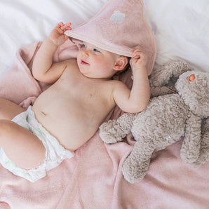 Bamboo Organic Cotton Hooded Towel - Seashell Pink