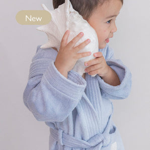 Bamboo Organic Cotton Bathrobe - Seashell Blue - Bimbo Concept