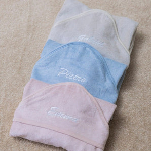 Bamboo Organic Cotton Hooded Towel - Seashell Blue (Personalized) - Bimbo Concept