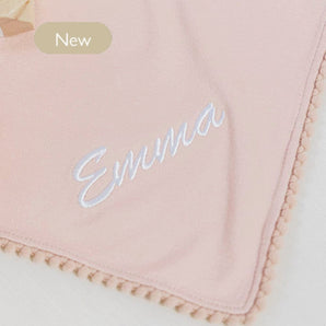 Bamboo Organic Cotton Swaddle Blanket - Seashell Pink (Personalized) - Bimbo Concept