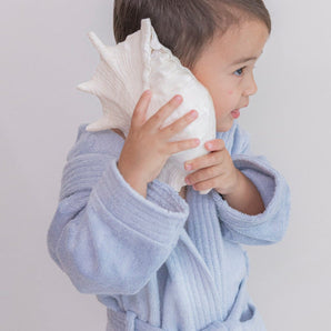 Bamboo Organic Cotton Bathrobe - Seashell Blue