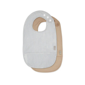 Bib w/ pocket, 2 - pack - Classic Stripes Blue - Bimbo Concept