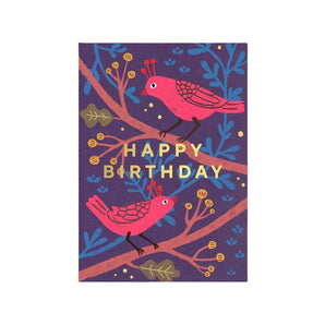 Birds Happy Birthday Postcard - Bimbo Concept