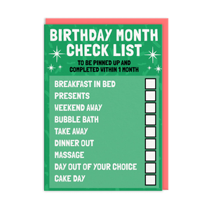 Birthday Month Checklist Birthday Card - Bimbo Concept
