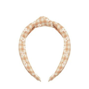 Daisy Gingham Knotted Headband - Bimbo Concept