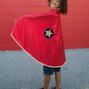 Gold and Red Reversible Wonder Cape - Bimbo Concept