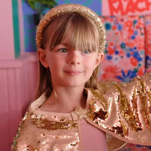 Gold Sequin Padded Headband - Bimbo Concept