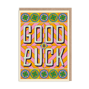Good Luck Typographic Greeting Card - Bimbo Concept