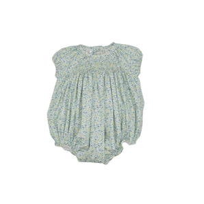 Hand - Embroidered Blue And Yellow Flower Romper - Bimbo Concept