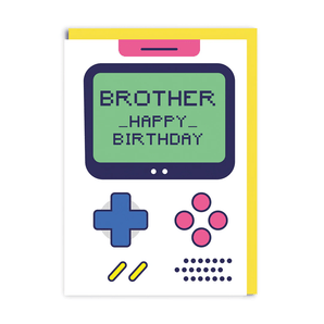 Happy Birthday Brother Gameboy Greeting Card - Bimbo Concept