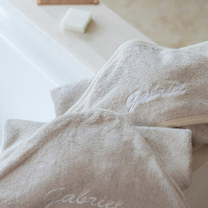 Bamboo Organic Cotton Hooded Towel - Safari Sand (Personalized)