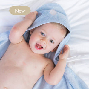 Bamboo Organic Cotton Hooded Towel - Seashell Blue