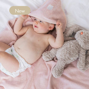 Bamboo Organic Cotton Hooded Towel - Seashell Pink