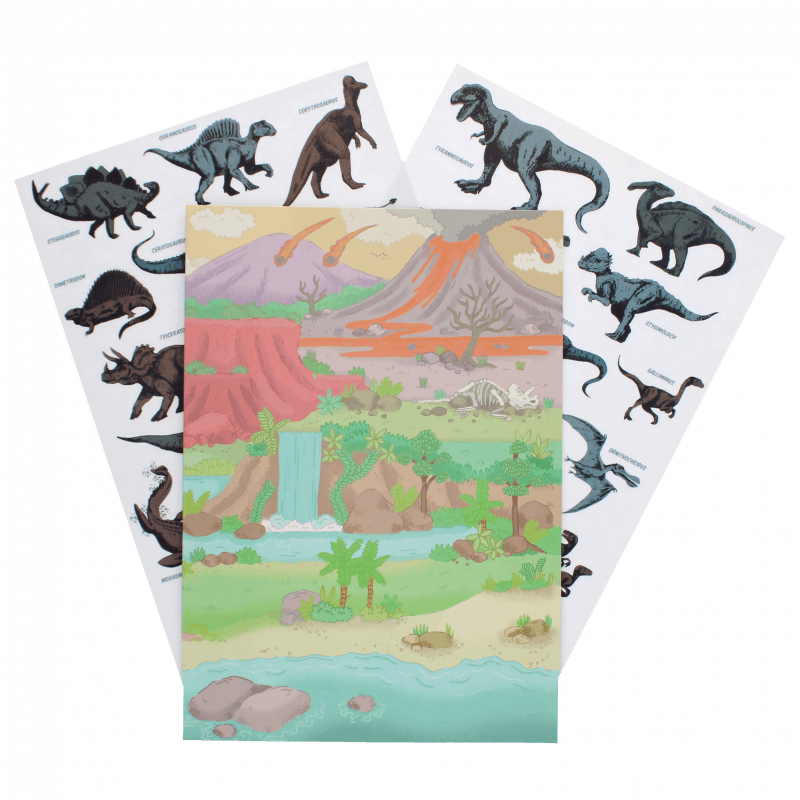 Prehistoric Land Reusable Stickers And Scenes