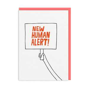 New Human Alert Placard New Baby Card