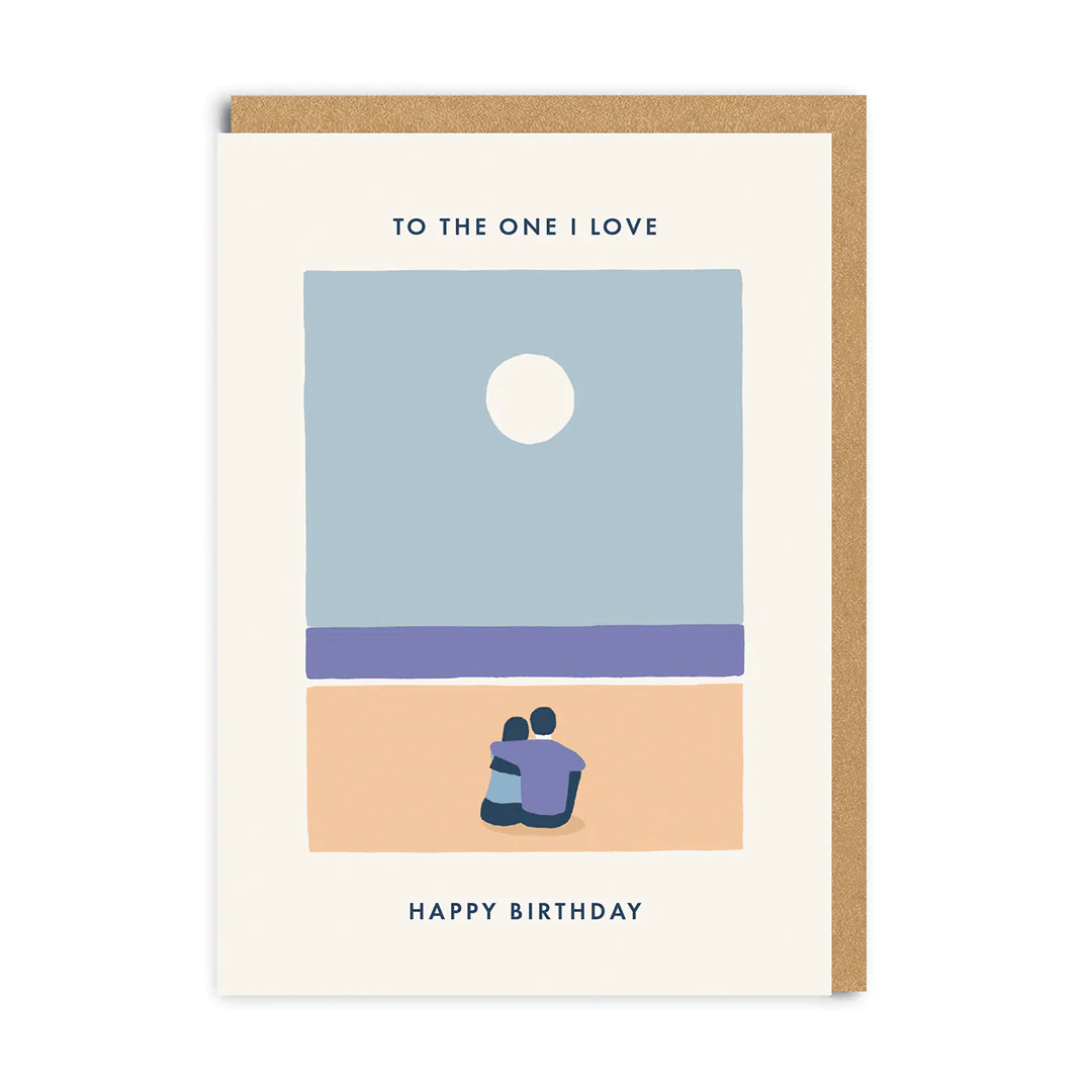 The One I Love Beach Couple Greeting Card