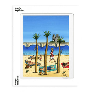 Loustal Paris Plage 40X50 CM - Bimbo Concept