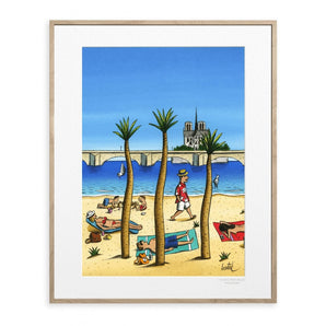 Loustal Paris Plage 40X50 CM - Bimbo Concept