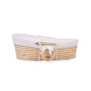 Moses Basket Soft Cornhusk Natural + Mattress + Jersey Cover - Bimbo Concept