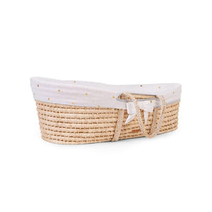 Moses Basket Soft Cornhusk Natural + Mattress + Jersey Cover - Bimbo Concept