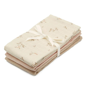 Muslin Cloth - 3 Pack - GOTS Mix Ashley, Coral, Latte - Bimbo Concept
