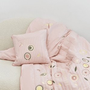 Pink Blossom - Cotton Quilted Duvet Cover and Pillowcase - Bimbo Concept