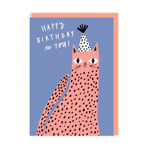 Pink Leopard HBD Greeting Card - Bimbo Concept