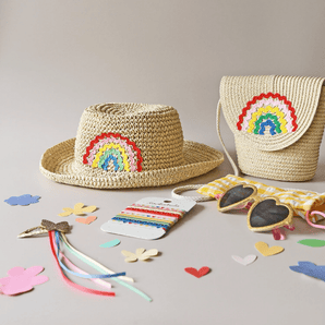 Ric Rac Rainbow Straw Bucket Hat - Bimbo Concept