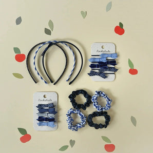 School Bow Clip Set Blue - Bimbo Concept