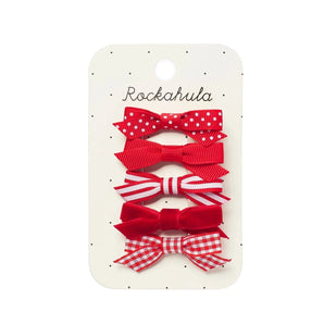 School Bow Clip Set Red - Bimbo Concept
