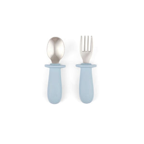 Seashell Baby Fork and Spoon - Blue - Bimbo Concept