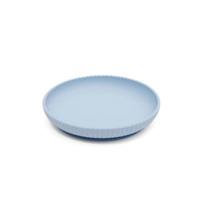 Seashell Silicone Plate With Suction - Blue - Bimbo Concept