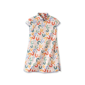 Short Sleeve CheongSam - Cute Stripe - Bimbo Concept