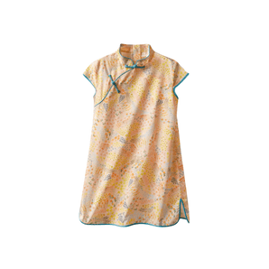 Short Sleeve CheongSam - Little Floral Pattern - Bimbo Concept