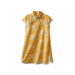 Short Sleeve CheongSam - Little Girl and Sheep - Bimbo Concept