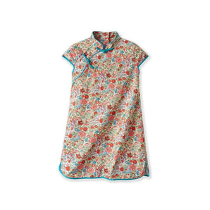 Short Sleeve CheongSam - Red Traditional Floral - Bimbo Concept