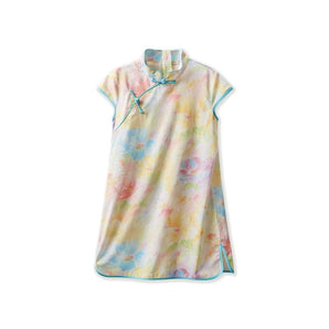 Short Sleeve CheongSam - Watercolor Floral - Bimbo Concept