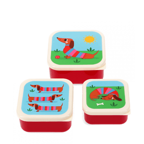 Snack Boxes (set of 3) - Sausage Dog - Bimbo Concept
